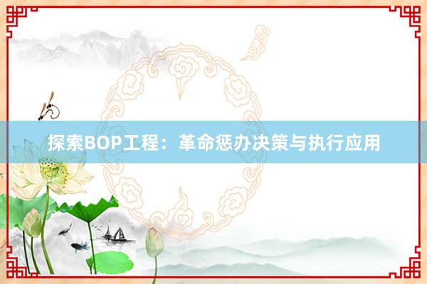 探索BOP工程：革命惩办决策与执行应用